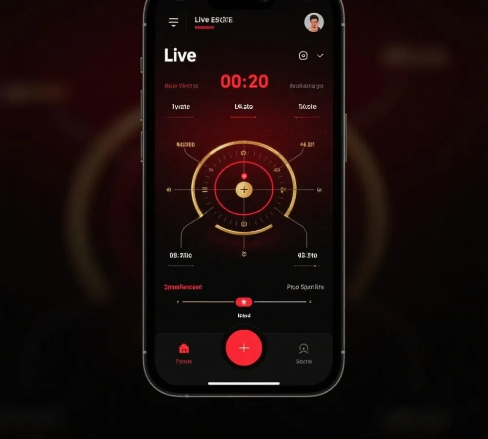 即時體育追蹤 App 介面示意圖